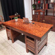 巴花實(shí)木整板大板茶桌茶臺巴西花梨大板桌原木大板辦公桌大板餐桌 巴花大板單桌：200-80-8（高75）