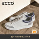 愛(ài)步（ECCO）休閑鞋 2026年春季新款真皮舒適休閑板鞋男鞋 柔酷60周年525474 水泥灰/白色/深藍色52547461569（牛皮剖層革/牛皮革） 42
