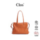 CLOSPamperly波士頓包大號植鞣頭層牛皮單肩手提公文包 焦糖棕 大包