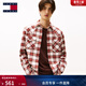 TOMMY JEANS秋冬男裝純棉微抓絨法蘭絨通勤復古漸變格紋長(cháng)袖襯衫外套 橙色格紋SZZ L