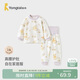 童泰（TONGTAI）寶寶秋衣套裝春秋季純棉嬰兒衣服兒童高腰護肚家居服黃色73cm