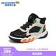 Skechers斯凱奇兒童高幫靴冬季加絨保暖男童防滑耐磨旋紐扣運動(dòng)鞋405324L 黑色/自然色/BKNT 34