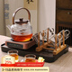 高茗（gaoming）2025新款電陶爐煮茶壺茶具套裝玻璃燒水泡茶壺家用茶杯杯架帶茶盤(pán) 實(shí)用款茶具套裝