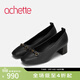 achette雅氏4RJ1 時(shí)尚方頭樂(lè )福鞋簡(jiǎn)約飾扣淺口單鞋女 14-黑色 36