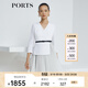 PORTS寶姿 商場(chǎng)同款新品女裝OL商務(wù)系帶連衣裙LL8D226KWS012 奶白色 M (6)
