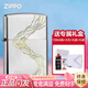 ZIPPO防風(fēng)煤油打火機 磨砂深雕 川流不息 男士高端實(shí)用情侶禮 專(zhuān)屬升級裝（油+火石+禮盒禮袋）