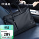 POLO公文包軟皮男士商務(wù)手提包16英寸電腦包橫款單肩文件包生日禮物