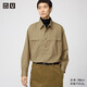 優(yōu)衣庫合作款男裝女裝工裝寬松襯衫長(cháng)袖休閑襯衣480652 33 卡其色 L /175/100A
