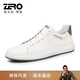 零度Zero官方男鞋板鞋男士小白鞋韓版時(shí)尚頭層牛皮透氣休閑皮鞋 白色 39