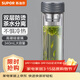 蘇泊爾（SUPOR） 雙層玻璃杯男女士家用商務(wù)泡茶車(chē)載水杯隔熱茶杯透明杯子 灰黑色 340ML