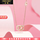 法蔻（farcoko）輕奢玫瑰金色雙C項鏈女鎖骨鏈時(shí)尚飾品情人節生日禮物送女友老婆 雙C項鏈（玫瑰金色） 【免費刻字】