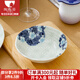 陶趣居有古窯日本進(jìn)口陶瓷藍色櫻花盤(pán)子餐盤(pán)圓盤(pán)釉下彩日式田園風(fēng)餐具 缽 5.4英寸