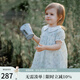 OAK FAMILY夏季新品女童短袖連衣裙法式泡泡袖全棉府綢寶寶裙子 鈴蘭月光 90 cm