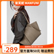 曼芙妮（MANFUNI）托特包女士2026最新款輕奢真皮高級感大容量媽媽手提蝙蝠包斜挎包 杏色