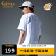 卡賓創(chuàng  )意logo火焰T恤25夏季卷邊貼布繡  漂白色02  L /175/50 