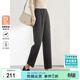 尚都比拉加厚毛呢休閑褲女冬季小個(gè)子保暖顯瘦煙管褲氣質(zhì)九分哈倫褲