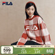 FILA 斐樂(lè )官方馬上起飛情侶長(cháng)袖毛衣女編織衫休閑棋盤(pán)格套頭上衣男