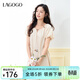 LAGOGO雅丹風(fēng)系帶收腰連衣裙女拉谷谷2025年春季新款透氣舒適裙子 米色 XL