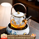 唐豐千里江山電陶爐煮茶器玻璃煮茶壺家用陶瓷煮茶爐高端養生小型套裝 圓形江山煮茶套裝