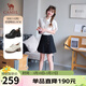 駱駝（CAMEL）牛津鞋女英倫風(fēng)百搭深口鞋粗跟單鞋 L26S714007 黑色 36