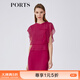 PORTS寶姿春夏新品女裝短袖中長(cháng)連衣裙LM8D249KWB008 爵士粉 M (6)