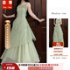 蕓蕁裙子女夏季2025新款韓系甜美度假吊帶夏季溫柔感多巴胺不規則下擺 連衣裙[送頭巾] S
