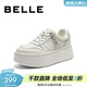 百麗（Belle）時(shí)尚串珠小白鞋女2026春新商場(chǎng)厚底增高休閑板鞋F1V1DAM6預售 白色 37 (235mm)