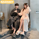 NAOISKEY?腦斯基情侶睡衣女秋冬季珊瑚絨加厚保暖長(cháng)款性感網(wǎng)紅風(fēng)毛絨男士睡袍浴袍 簡(jiǎn)約性感睡裙加厚絨款長(cháng)款 M 女款 建議80-斤