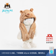 Jellycat巴塞羅熊連帽圍巾一體毛絨帽子圍脖送禮生日禮物 棕色 One Size