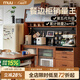 MUU實(shí)木餐邊柜子北歐家用酒柜復古高柜洞洞板日式靠墻廚房巖板儲物柜 1.23M整柜【黑色巖板款】升級MAX