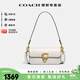 蔻馳（COACH）【官方授權店】coach女包單肩斜挎手提法棍包純色送女友老婆禮物 CE331B4HA白色