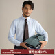 CULTUM竹纖維混紡抗皺免燙意式紐扣大尖領(lǐng)長(cháng)袖襯衫男易打理商務(wù)休閑襯衣 白色 XL /41