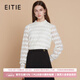 愛(ài)特愛(ài)（EITIE）花邊領(lǐng)蕾絲衫秋季新款半高領(lǐng)針織衫內搭毛衣上衣C2513810 珍珠白11 S (155)