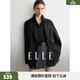 ELLE高級感廓形寬松西裝外套女2026春季新款時(shí)髦撞色設計感西服 黑色 M