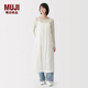 MUJI 女式雙層紗織點(diǎn)狀提花吊帶連衣裙睡裙可外穿女裝連身裙26年春季 米白色 S (155/80A)