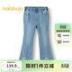 巴拉巴拉兒童牛仔褲女童開(kāi)叉喇叭褲2025春款長(cháng)褲【商場(chǎng)同款】201125108001