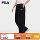 FILA 斐樂(lè )官方女裝針織長(cháng)褲2025冬季新年款時(shí)尚簡(jiǎn)約基礎休閑直口褲 正黑色-BK M 165/66A/M