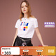 斐樂(lè )（FILA） 女裝官方女士短袖T恤夏季休閑運動(dòng)內搭t恤百搭短T上衣 標準白-F11W118151F M （165/84A/M）