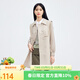 秋水伊人卡其風(fēng)衣春季新款女裝A型海軍領(lǐng)雙排扣系帶通勤氣質(zhì)風(fēng)衣外套 卡其 M