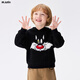 馬·拉丁童裝兒童衛衣2026春裝小童卡通貼布繡連帽衛衣 黑色 130