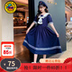 G.duck童裝女童連衣裙夏季新款兒童裙子學(xué)院風(fēng)女孩公主裙海軍領(lǐng)學(xué)生長(cháng)裙 藏青色 150碼建議11~12歲【140-150cm】cm