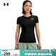 安德瑪（Under Armour）春夏HeatGear OG女子彈性訓練運動(dòng)緊身短袖T恤1387562 黑色001 S
