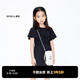little MO&Co.童裝夏裝女童短袖純棉連衣裙兒童裙子夏天小女孩夏季 黑色 100 110/52