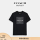 蔻馳（COACH）奧萊男士男裝經(jīng)典標志SQUARE T恤春夏款短袖 黑色 M