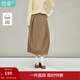 茵曼（INMAN）法式通勤高級感半身長(cháng)裙2026春季女裝新款氣質(zhì)A字寬松裙子 淺咖色 L