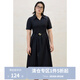 獨束大碼女裝簡(jiǎn)約垂感V翻領(lǐng)連衣裙2025夏裝新款優(yōu)雅氣質(zhì)通勤裙子 氣質(zhì)黑 2XL （尺碼：4）