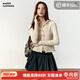 馬登女裝 肌理紋短款針織衫外套不規則修身上衣bm內搭長(cháng)袖打底衫女 米白 L