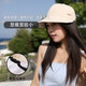 趣木也可扎高馬尾防曬帽女夏季百搭顯臉小可掛口罩空頂遮陽(yáng)鴨舌帽太陽(yáng)帽 卡其色升級款 可掛口罩