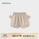babylove嬰兒短褲夏季薄款純棉紗布透氣男女寶寶大pp褲可愛(ài)百搭兒童褲子 燕麥米 73