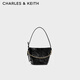 CHARLES&KEITH26夏季新品菱格手提鏈條水桶包子母包CK2-10701658 Black黑色 S
